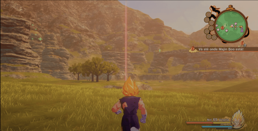 Dragon Ball Xenoverse 2 Lite Vegeta starting a fight in game