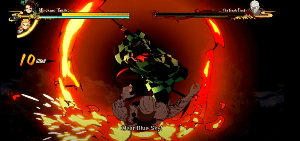Tanjro from demon slayer game and anime special move