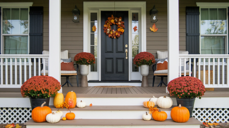 20 Cozy Front Porch Fall Decor